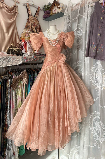 Niulatu High Low Short Sleeves Flowers Evening Dress Prom Dresses SD1906